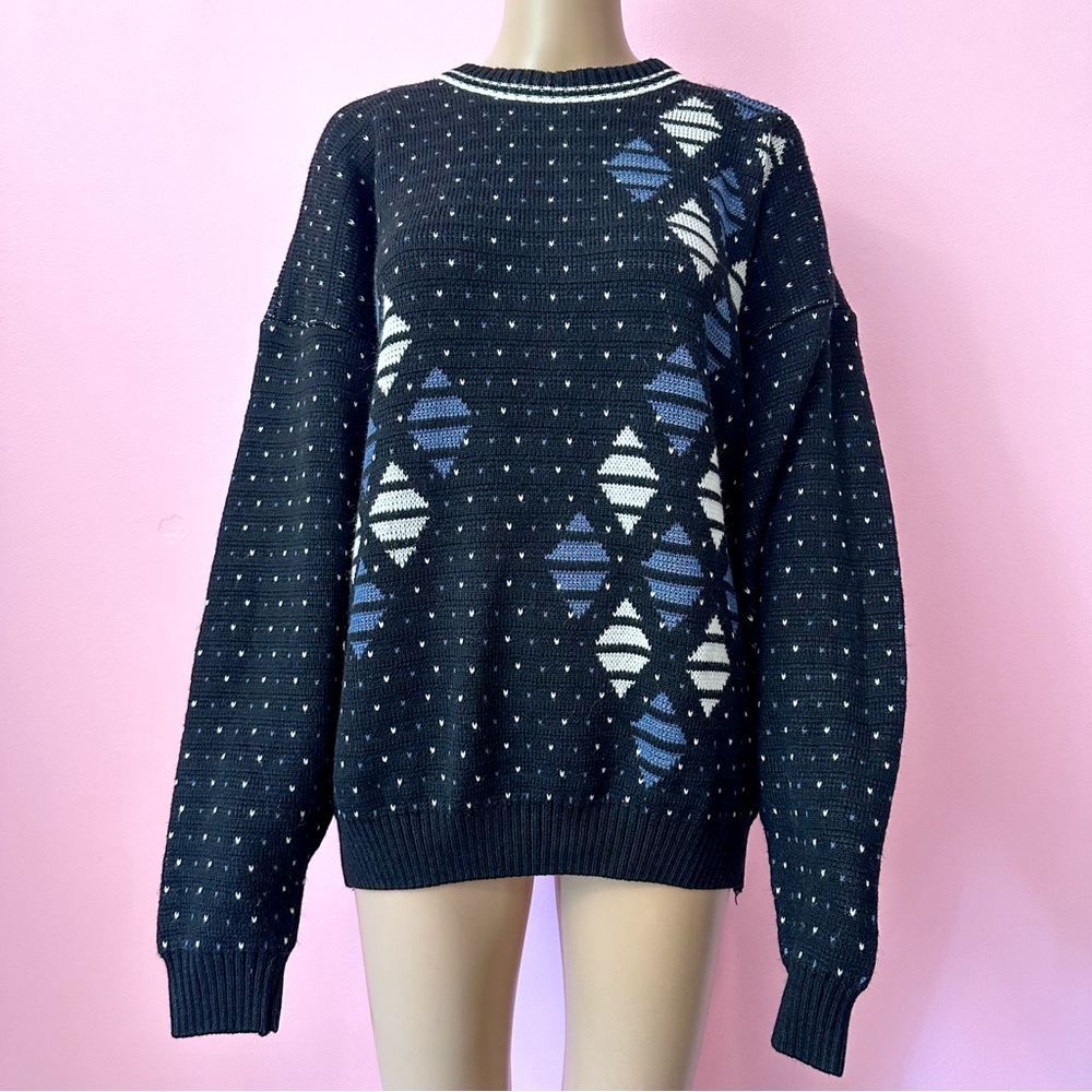 Vintage 90’s Men’s XL Argyle Diamond Pattern Baggy Sweater